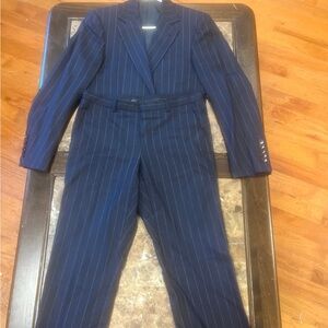 Navy blue striped Gucci suit